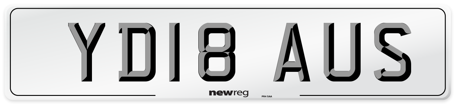 YD18 AUS Number Plate from New Reg